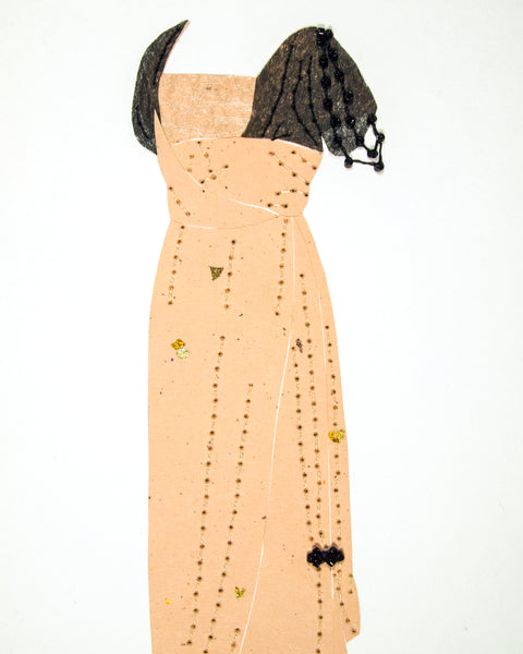 Dress #075: Edwardian dress in blush and black