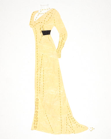 Dress #082.2: Edwardian afternoon dress in cream and black