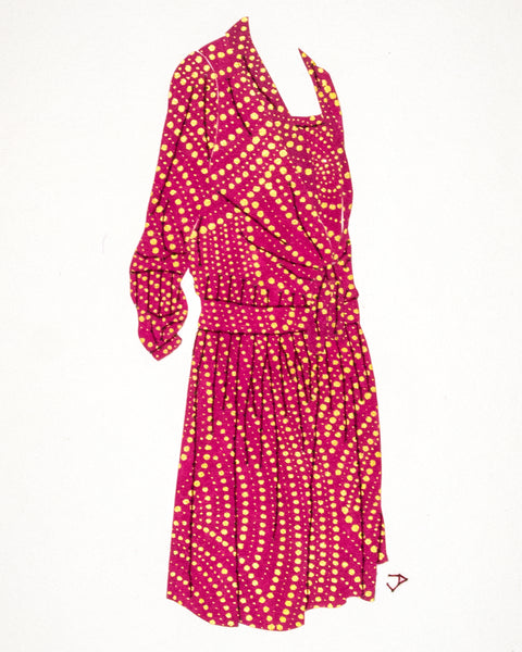 Dress #084: 1920s dress in wine and gold
