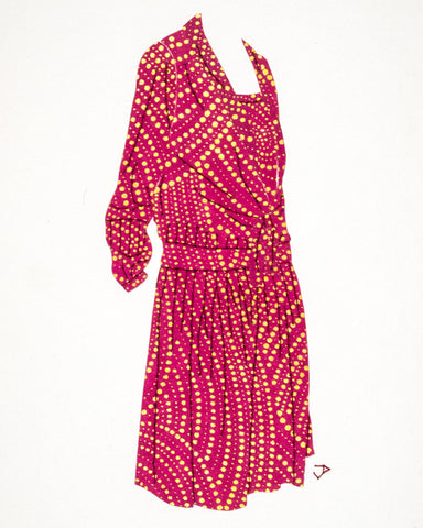 Dress #084: 1920s dress in wine and gold