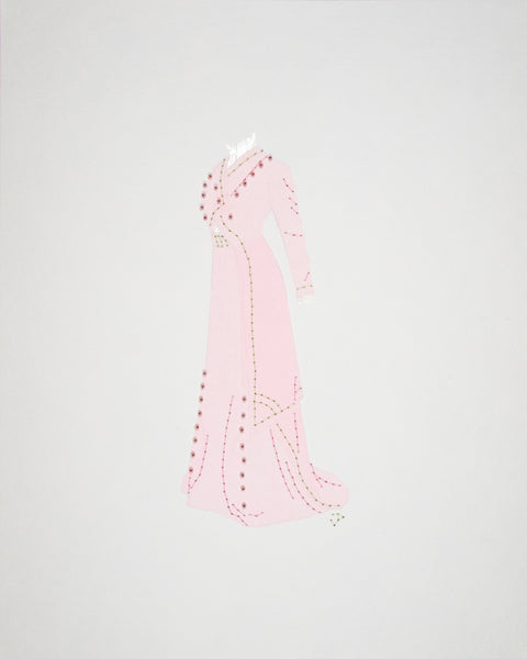 Dress #088: Edwardian afternoon dress in rose with celadon