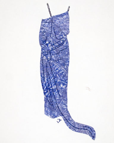 Dress #089: 1920s dress in blue and silver