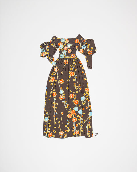 Dress #100: Late Georgian dress in brown