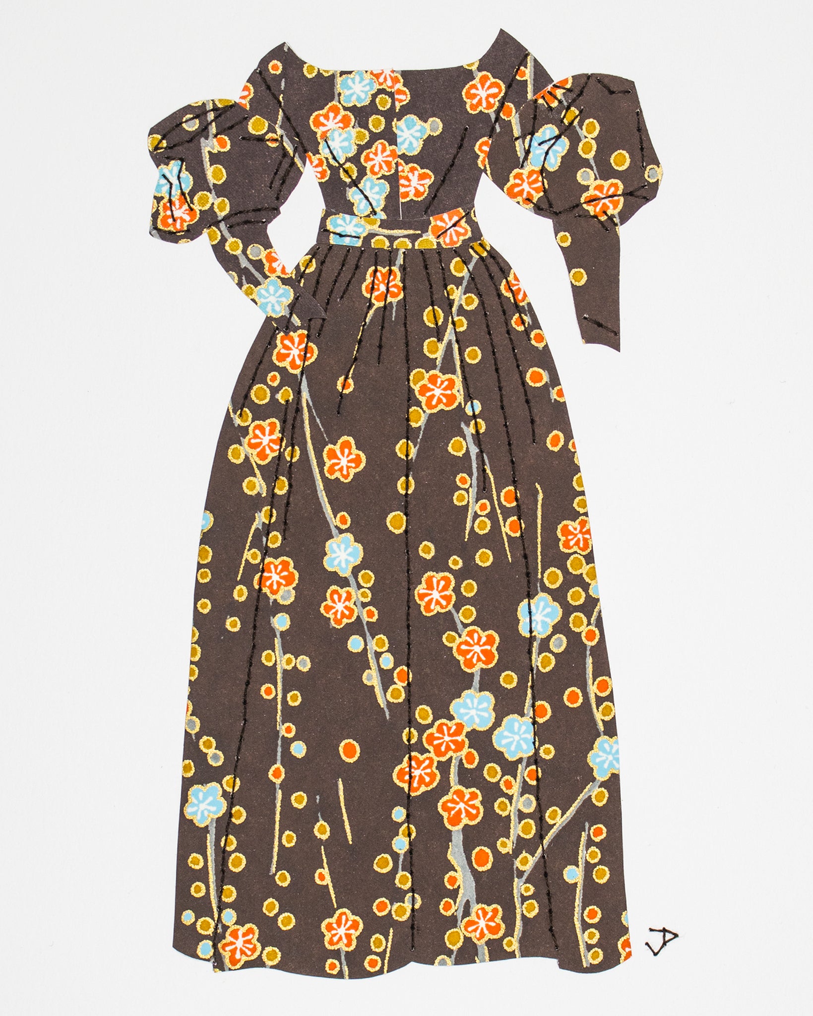 Dress #100: Late Georgian dress in brown