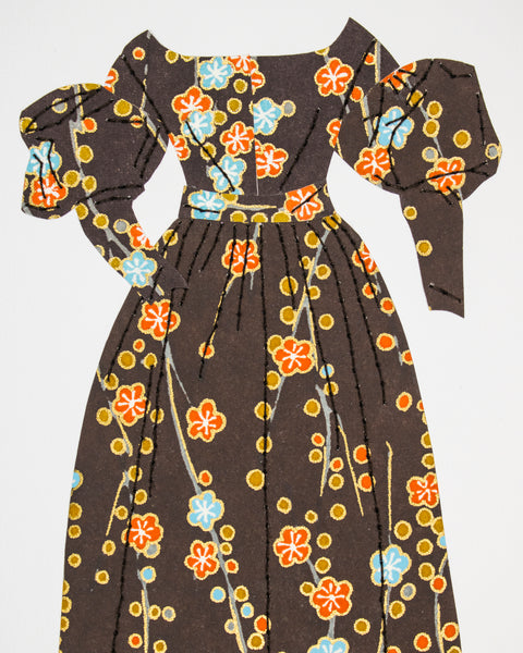 Dress #100: Late Georgian dress in brown