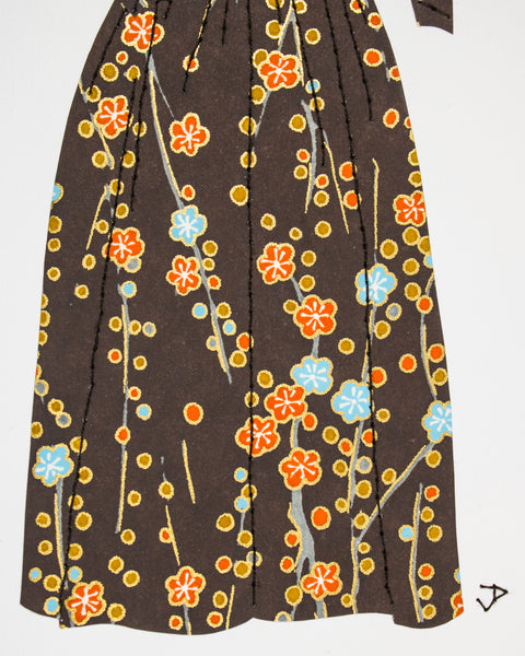 Dress #100: Late Georgian dress in brown