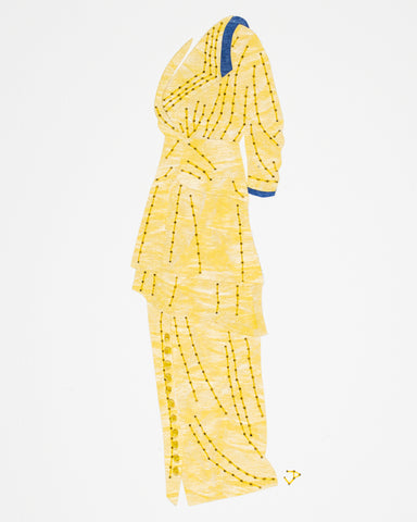 Dress #104: Edwardian tailored suit in yellow and blue