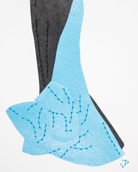 Dress #108: Charles James evening dress in black and turquoise