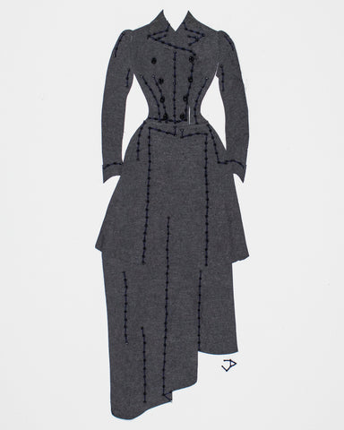 Dress #126: Late Victorian riding habit in black