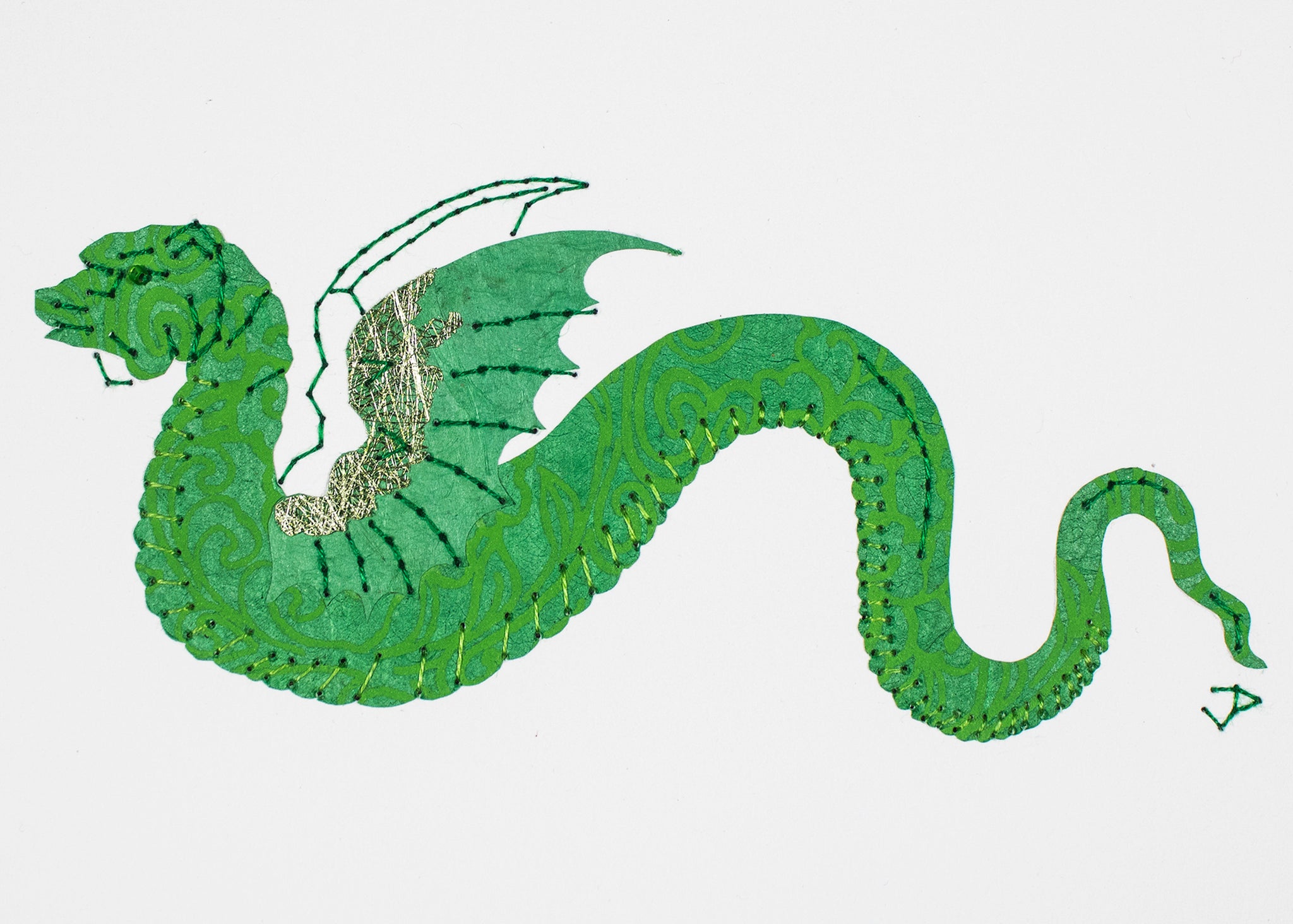Winged Dragon in Green
