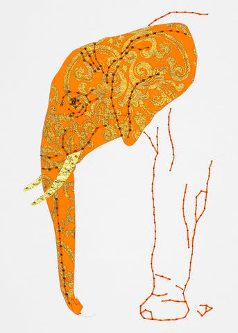 Elephant in Orange & Gold