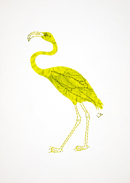 Flamingo in Lime Green