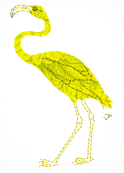 Flamingo in Lime Green