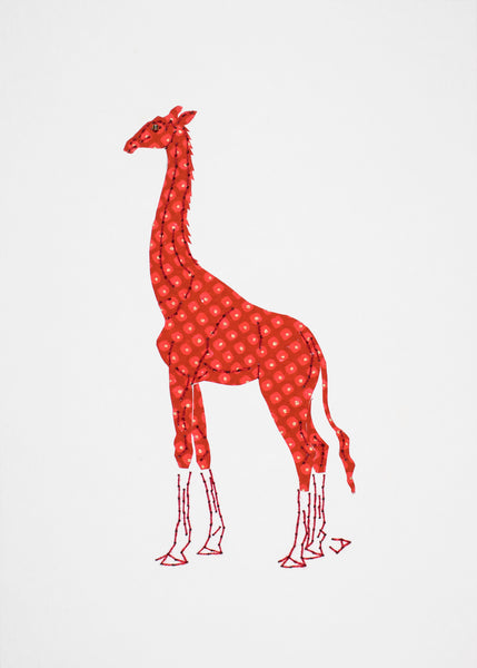Giraffe in Red & Gold