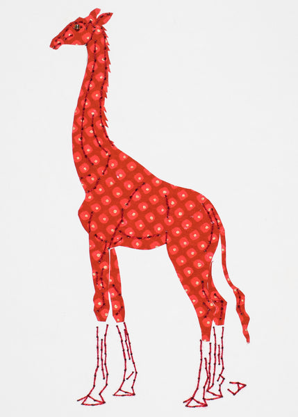 Giraffe in Red & Gold