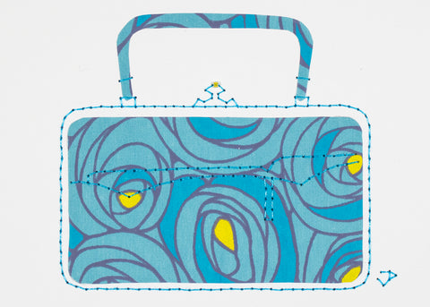 Victorian Handbag in Blue Roses