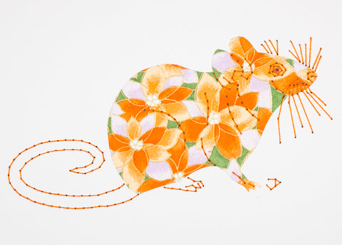 House Mouse in Orange Flowers