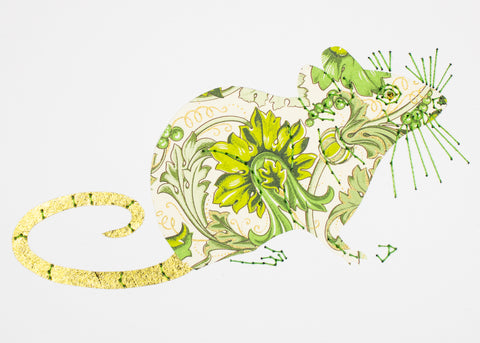 House Mouse in Florentine Green Foliage