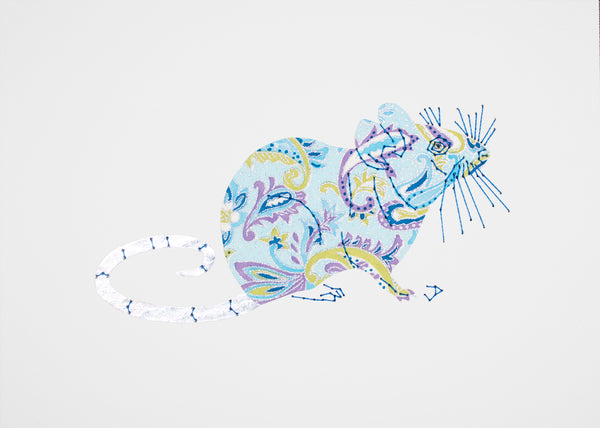 House Mouse in Blue Paisley