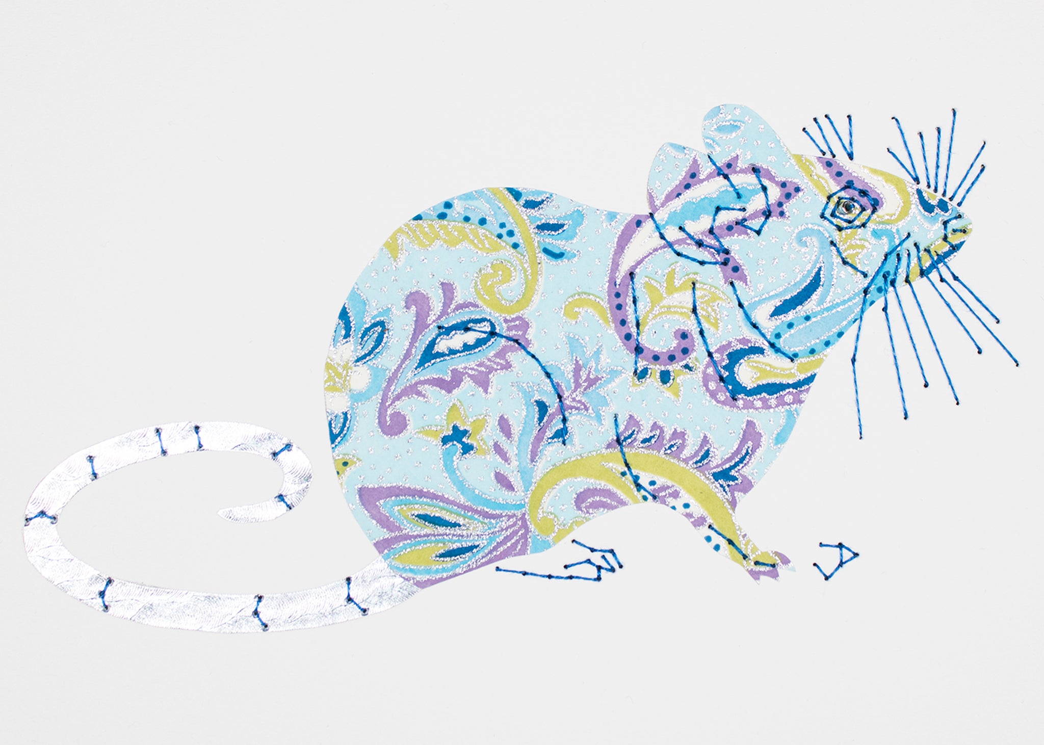 House Mouse in Blue Paisley