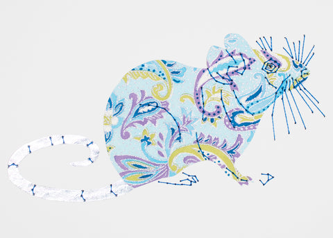 House Mouse in Blue Paisley