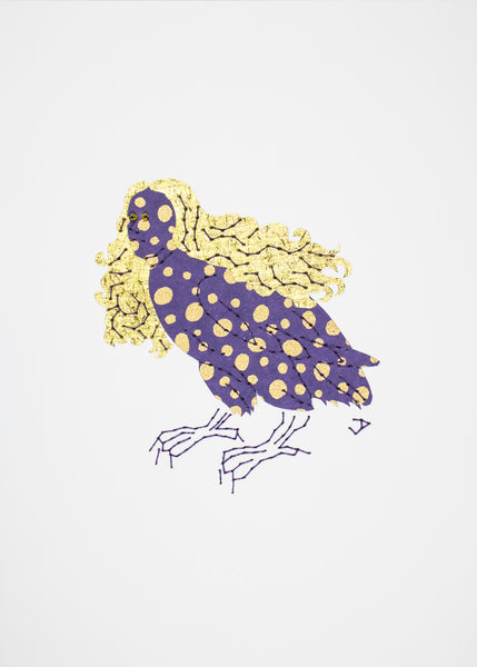 Harpy in Gold Dots on Purple
