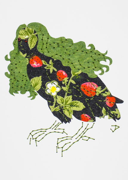 Harpy in Strawberries on Black