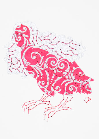 Harpy in Silver Filigree on Pink