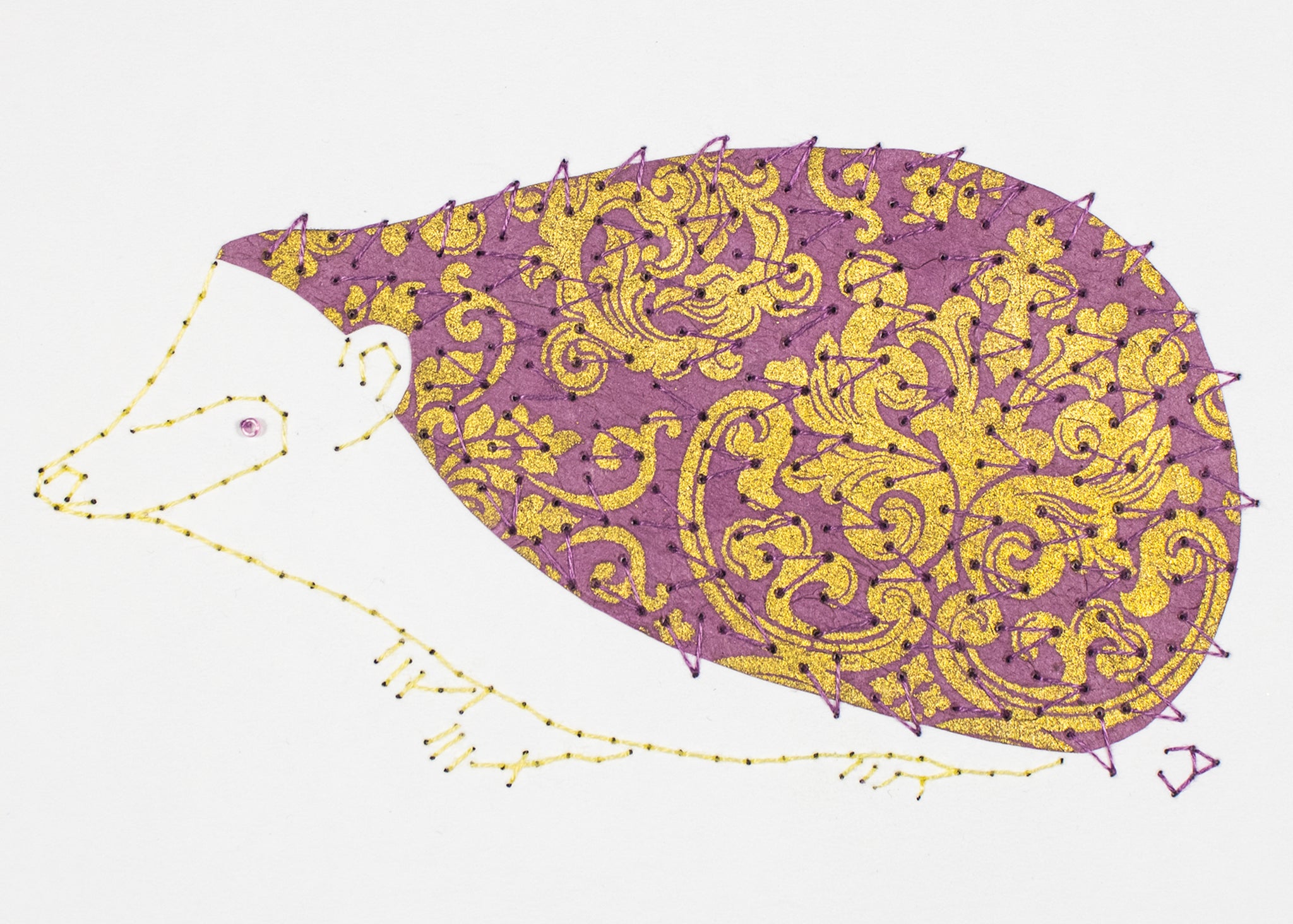 Hedgehog in Gold and Mauve