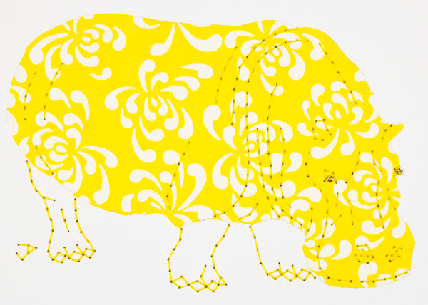 Hippopotamus in Yellow & White