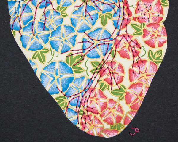 Heart in pink & blue morning glories