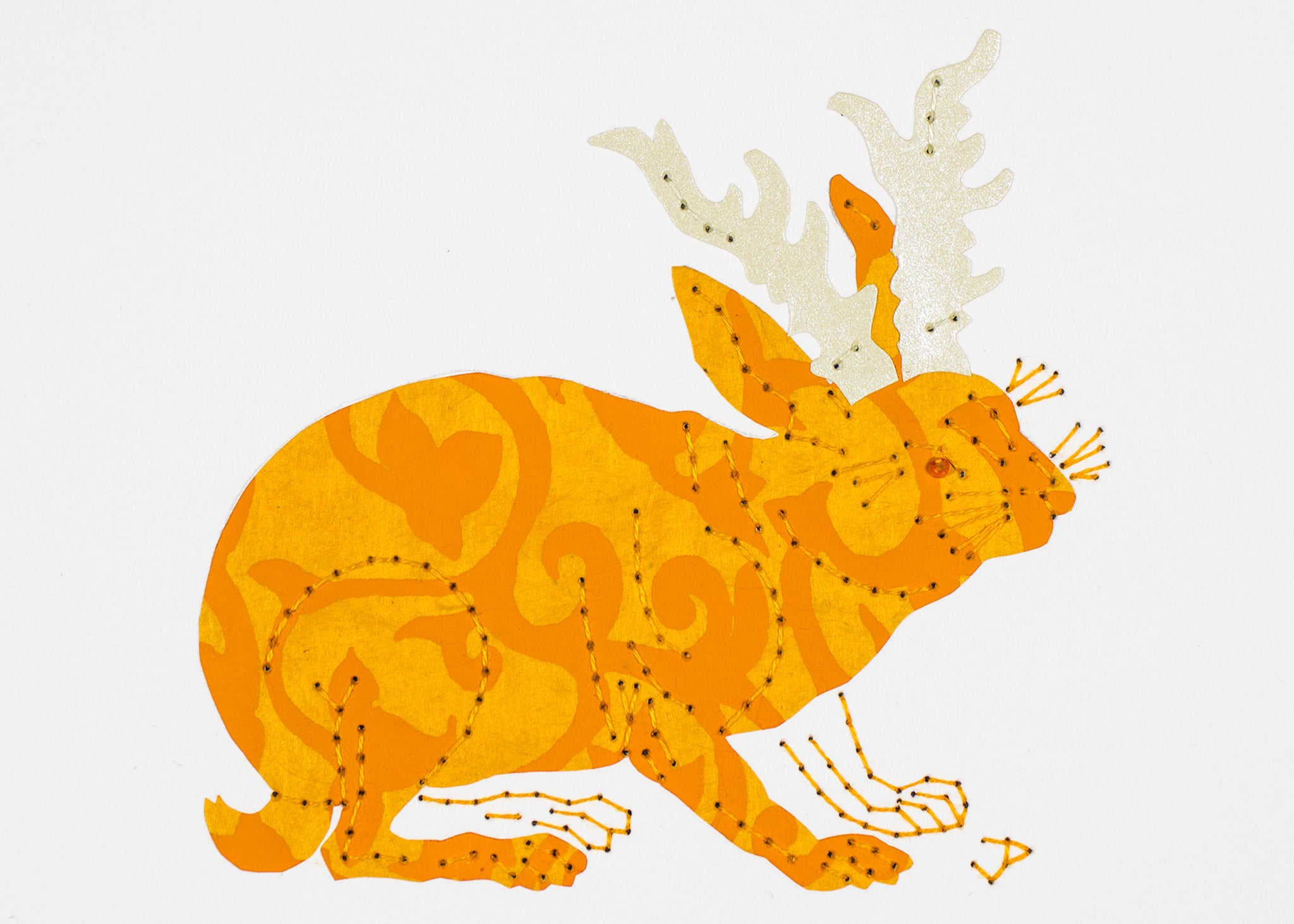 Jackalope in Orange & Cream