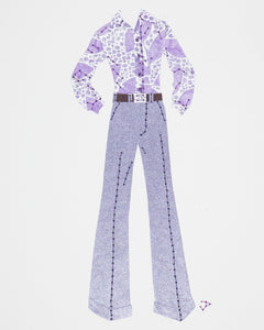 Men's outfit #001.2: 1970s outfit in pale purple & silver