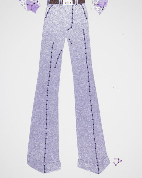 Men's outfit #001.2: 1970s outfit in pale purple & silver