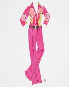 Men's outfit ##002.2: 1970s outfit in pink with flowers