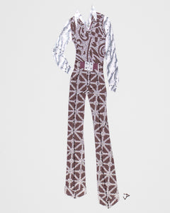 Men's outfit ##003.2: 1970s pants & sweater vest in deep wine & silver
