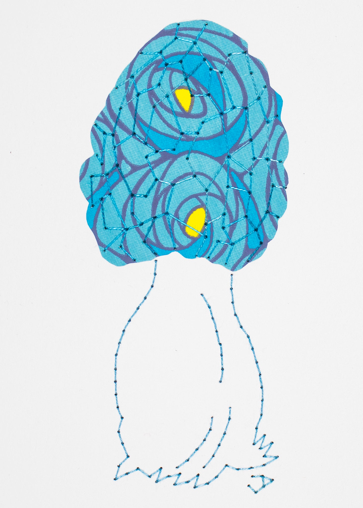 Black Morel in Blue Roses