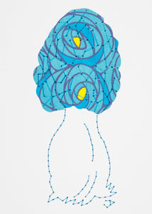 Black Morel in Blue Roses