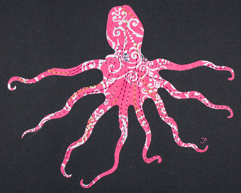 Octopus in Silver & Pink Filigree