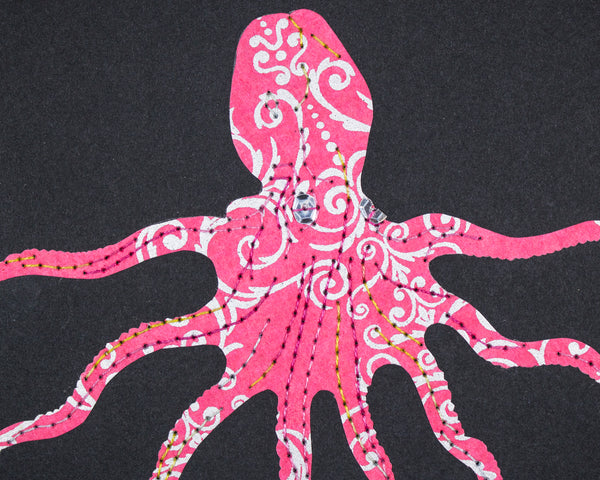 Octopus in Silver & Pink Filigree
