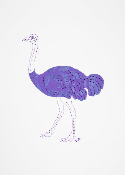 Ostrich in purple