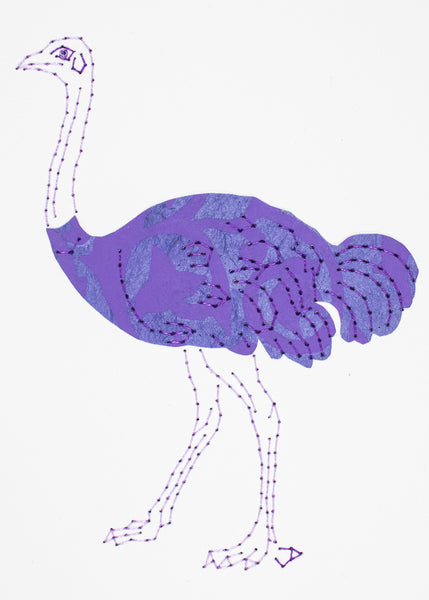 Ostrich in purple