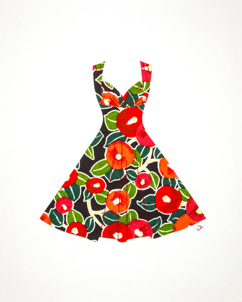 Pinup #024: Pinup dress in red poppies