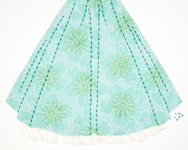 Pinup #029: Pinup dress in pale green and white with crinoline