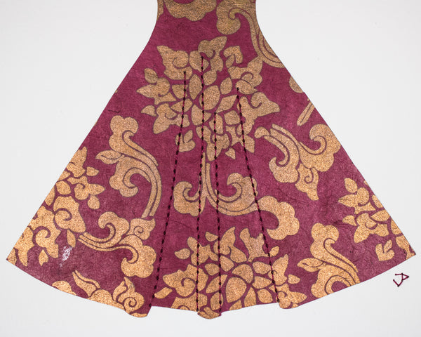 Pinup #034: Pinup dress in wine and copper