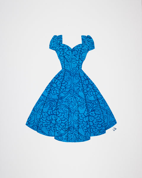 Pinup #037: Pinup dress in blues