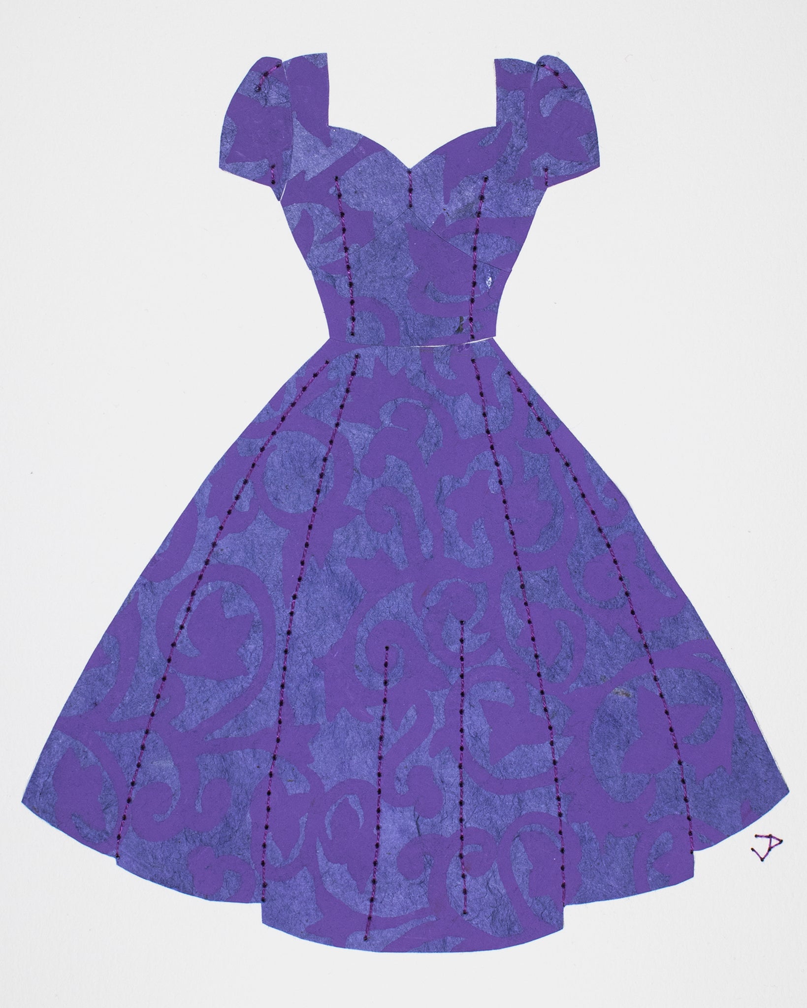 Pinup #038: Pinup dress in purples