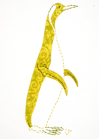 Penguin in Gold & Chartreuse