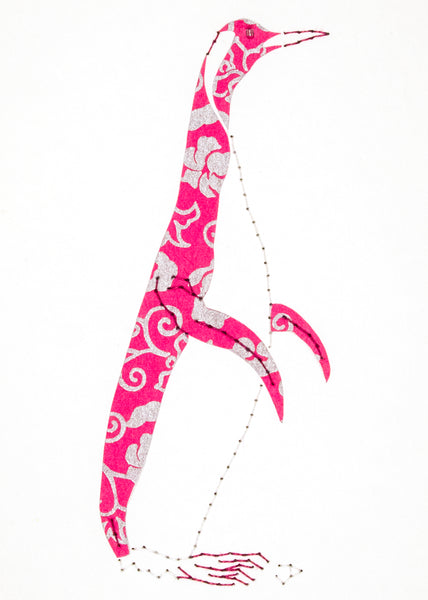 Penguin in Pink & Silver