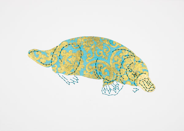 Platypus in Turquoise & Gold